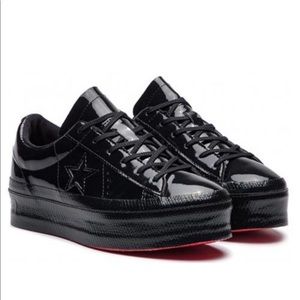 Converse Women One Star Platform 'Patent Black’